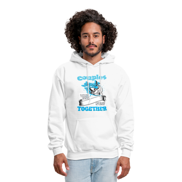 Couples That Fish Stay Together Men's Hoodie - white