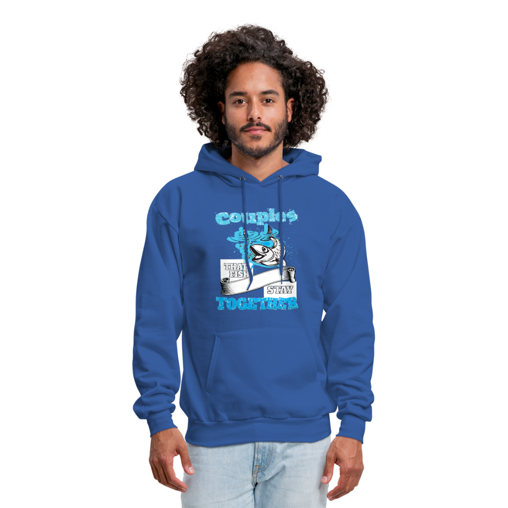 Couples That Fish Stay Together Men's Hoodie - royal blue