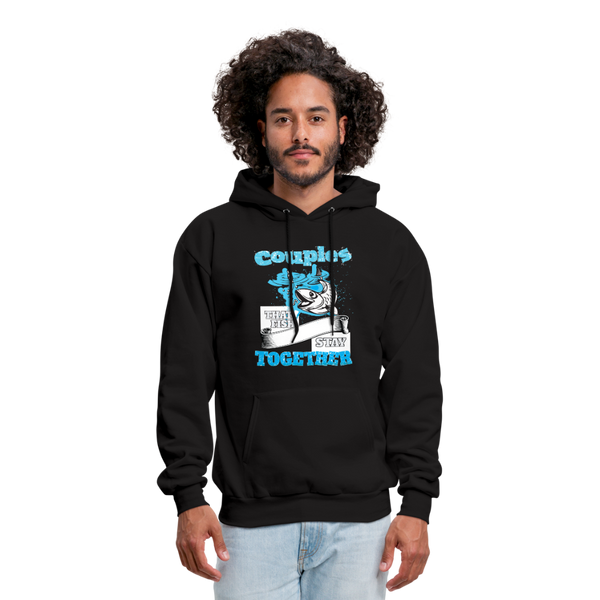 Couples That Fish Stay Together Men's Hoodie - black
