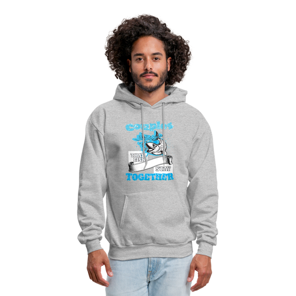 Couples That Fish Stay Together Men's Hoodie - heather gray