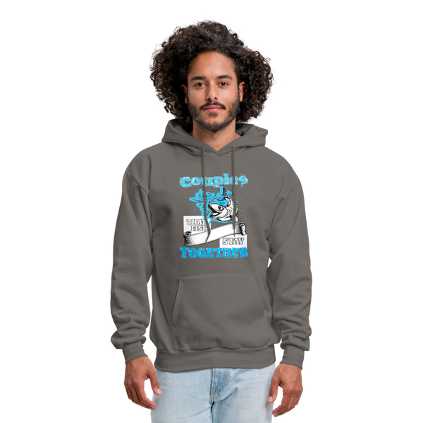 Couples That Fish Stay Together Men's Hoodie - asphalt gray