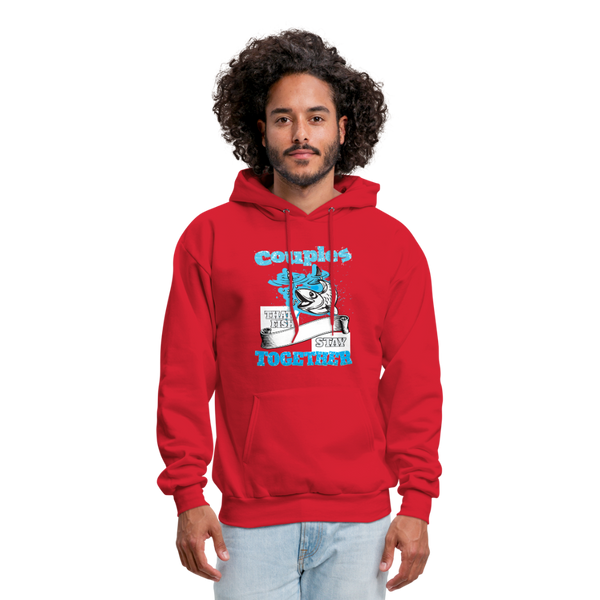 Couples That Fish Stay Together Men's Hoodie - red