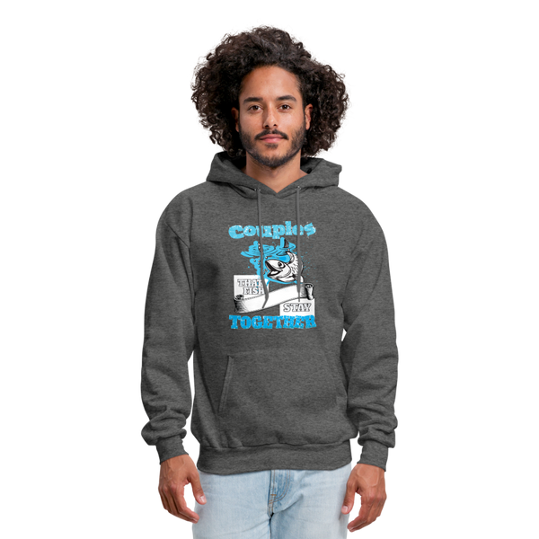 Couples That Fish Stay Together Men's Hoodie - charcoal gray