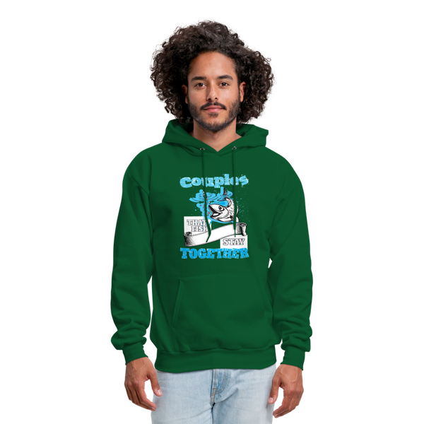 Couples That Fish Stay Together Men's Hoodie - forest green