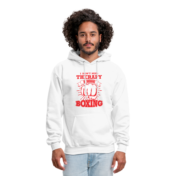 I Don't Need Therapy I Have Boxing Men's Hoodie - white