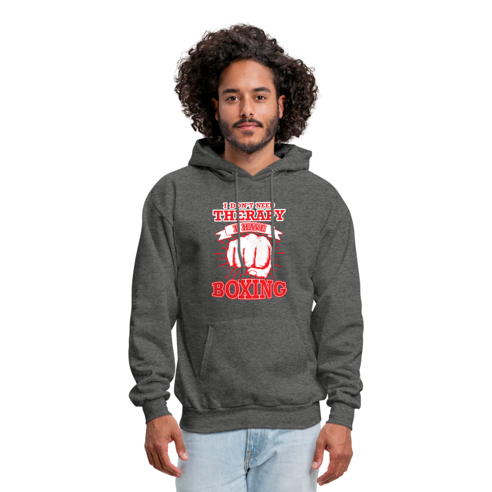 I Don't Need Therapy I Have Boxing Men's Hoodie - charcoal gray