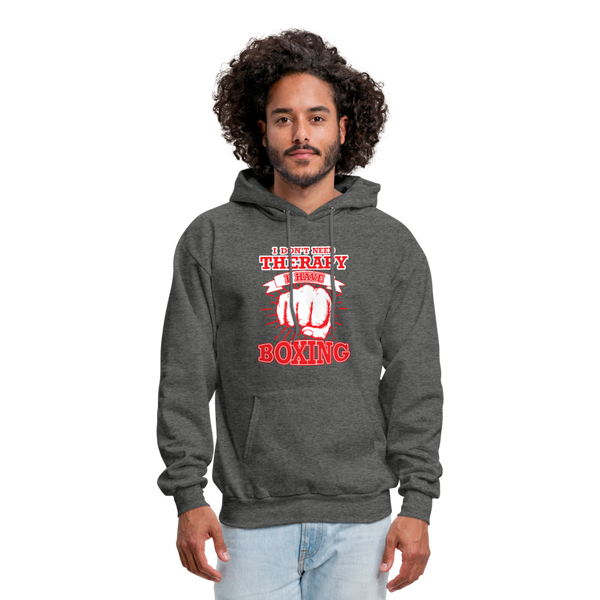 I Don't Need Therapy I Have Boxing Men's Hoodie - charcoal gray