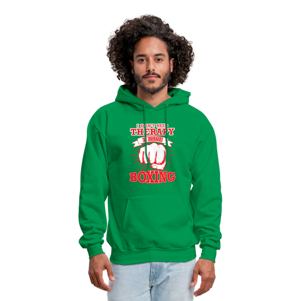 I Don't Need Therapy I Have Boxing Men's Hoodie - kelly green