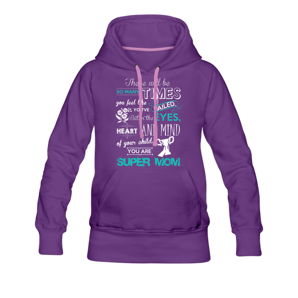 Super Mom Women’s Premium Hoodie - purple
