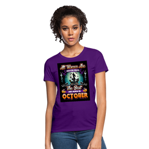 All Women Are Created Equal The Best Are Born In October Women's T-Shirt - purple