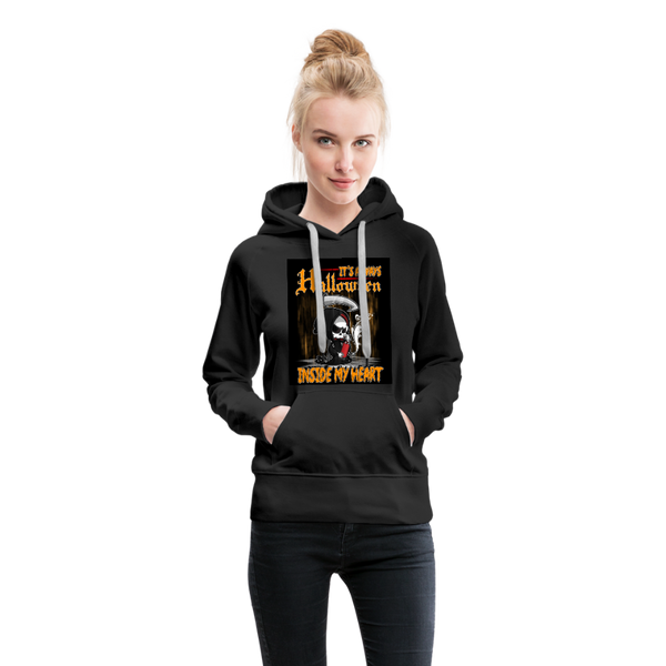 It's Always Halloween Inside My Heart Women’s Premium Hoodie - black