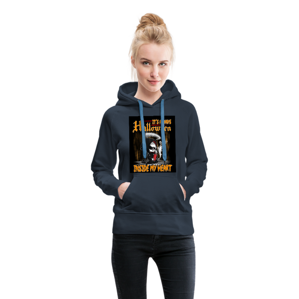 It's Always Halloween Inside My Heart Women’s Premium Hoodie - navy