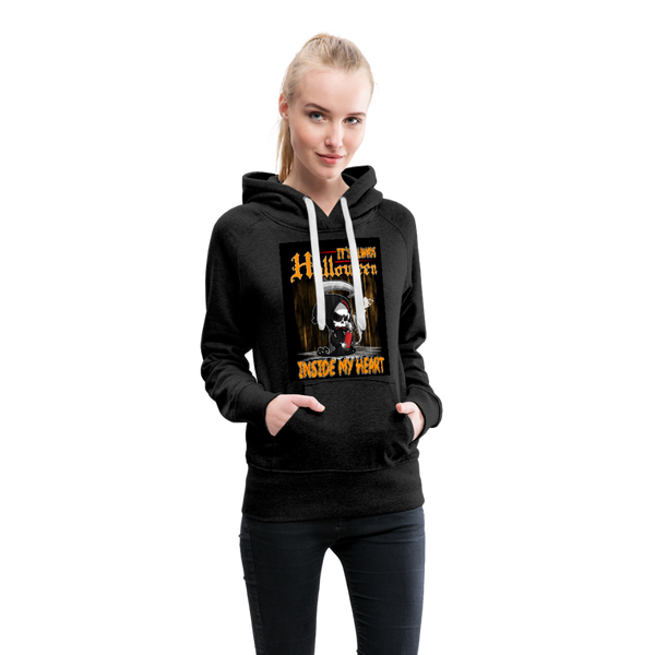 It's Always Halloween Inside My Heart Women’s Premium Hoodie - charcoal gray