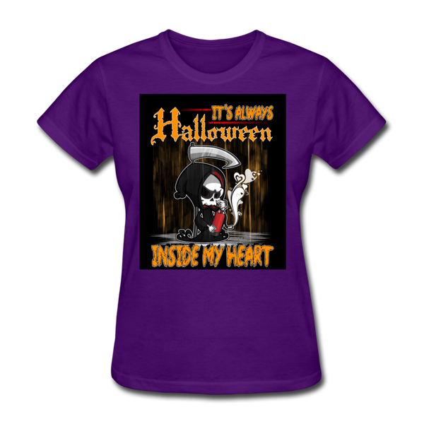 It's Always Halloween Inside My Heart Women's T-Shirt - purple