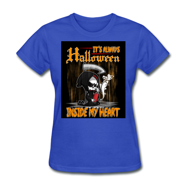 It's Always Halloween Inside My Heart Women's T-Shirt - royal blue