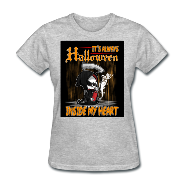 It's Always Halloween Inside My Heart Women's T-Shirt - heather gray