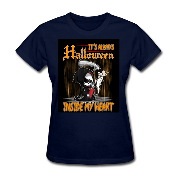 It's Always Halloween Inside My Heart Women's T-Shirt - navy