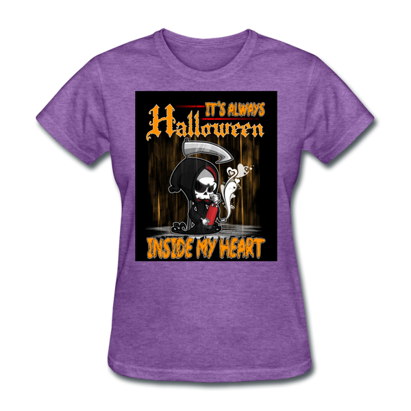 It's Always Halloween Inside My Heart Women's T-Shirt - purple heather