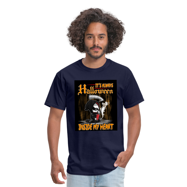 It's Always Halloween Inside My Heart Men's T-Shirt - navy