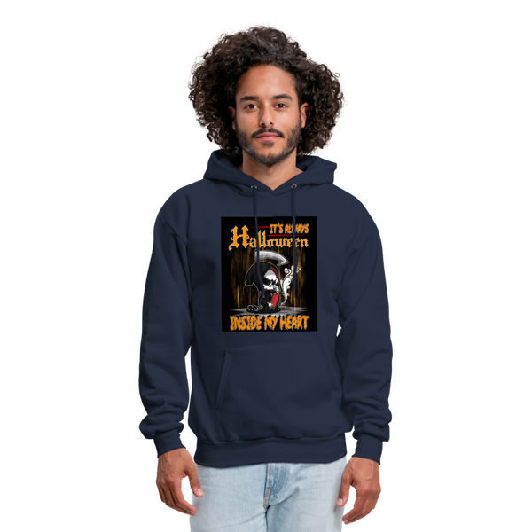 It's Always Halloween Inside My Heart Men's Hoodie - navy