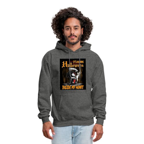 It's Always Halloween Inside My Heart Men's Hoodie - charcoal gray