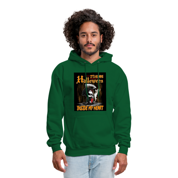 It's Always Halloween Inside My Heart Men's Hoodie - forest green