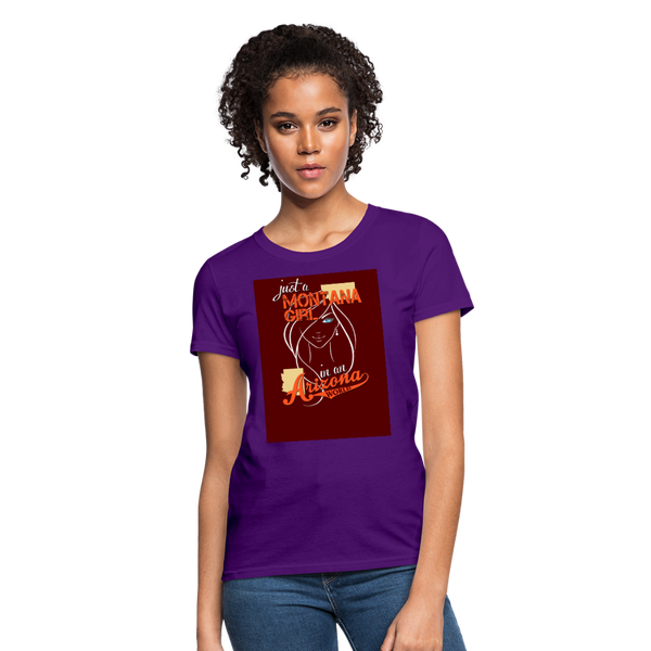 Just A Montana Girl In An Arizona World Women's T-Shirt - purple