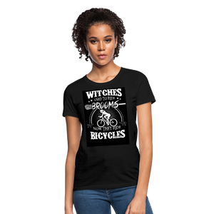 Witches Used To Ride Brooms Now They Ride Bicycles Women's T-Shirt - black