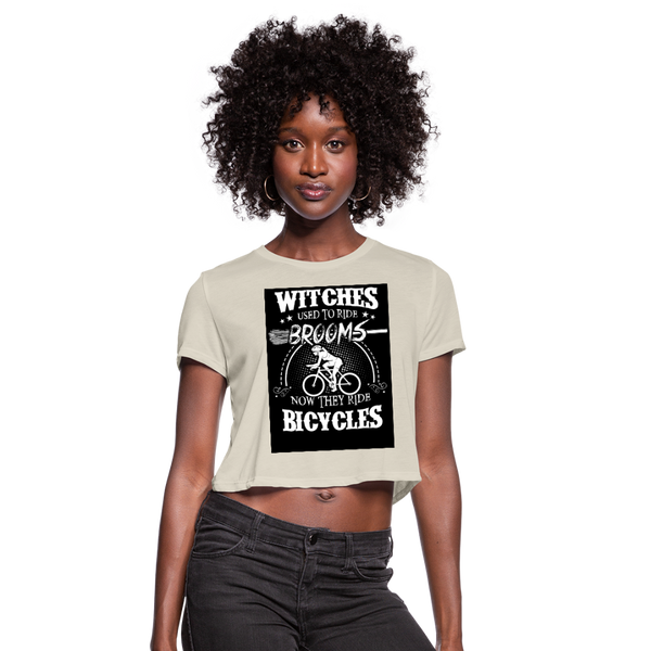 Witches Used To Ride Brooms Now They Ride Bicycles Women's Cropped T-Shirt - dust