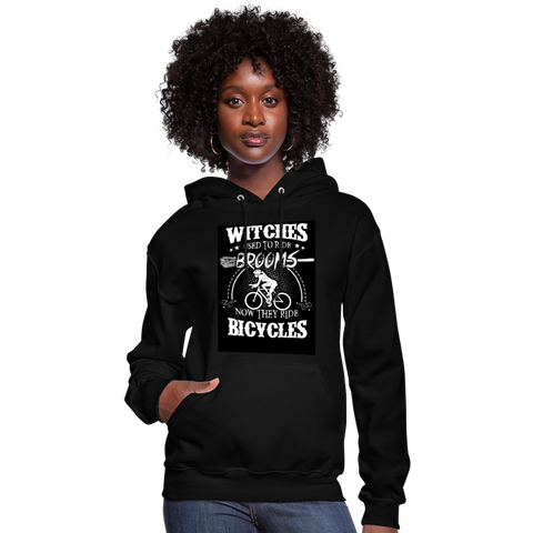 Witches Used To Ride Brooms Now They Ride Bicycles Women's Hoodie - black