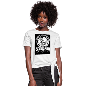 All Women Are Created Equal But Only The Best Are Born A Capricorn Women's Knotted T-Shirt - white