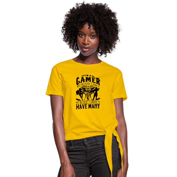 I'm A Gamer Women's Knotted T-Shirt - sun yellow