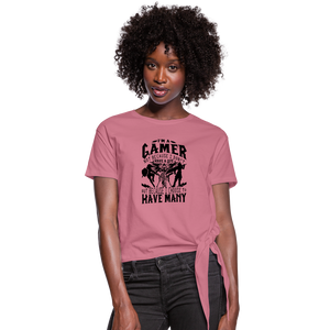 I'm A Gamer Women's Knotted T-Shirt - mauve