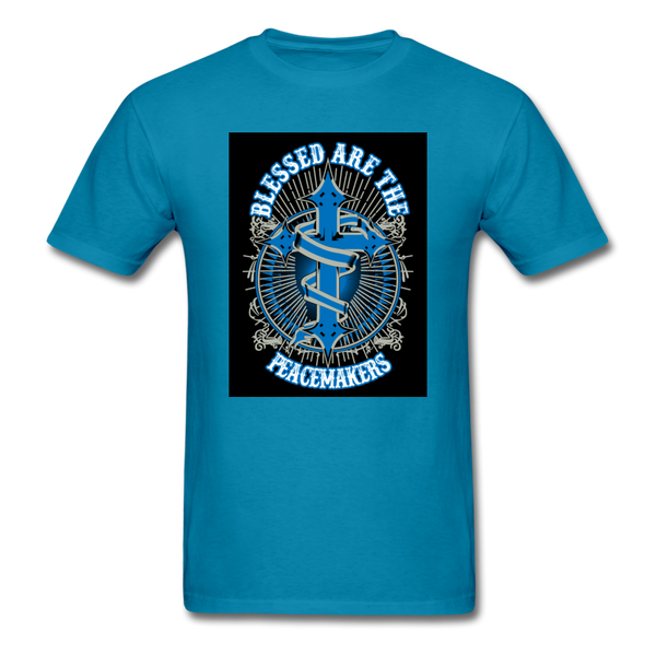 Blessed Are The Peacemakers Men's T-Shirt - turquoise