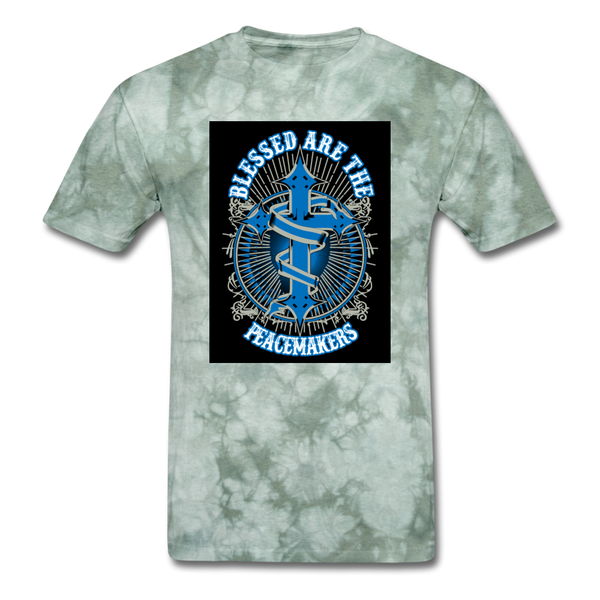 Blessed Are The Peacemakers Men's T-Shirt - military green tie dye