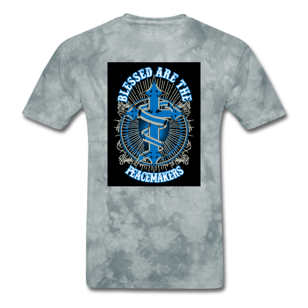 Blessed Are The Peacemakers Men's T-Shirt - grey tie dye