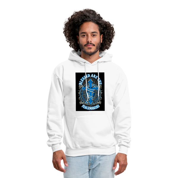 Blessed Are The Peacemakers Men's Hoodie - white