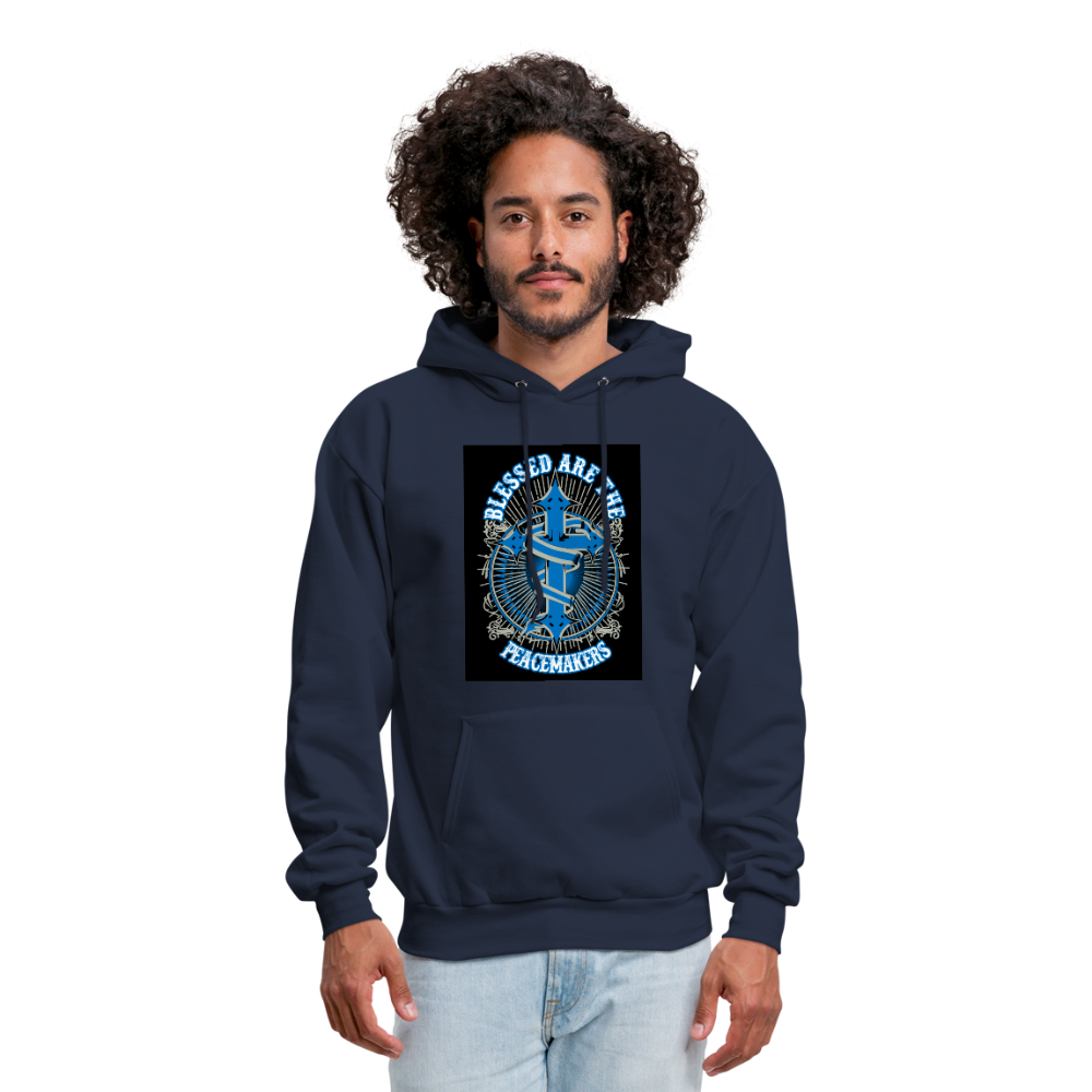 Blessed Are The Peacemakers Men's Hoodie - navy