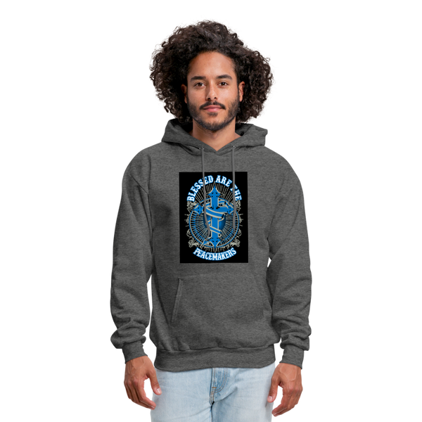 Blessed Are The Peacemakers Men's Hoodie - charcoal gray