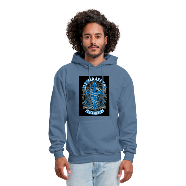 Blessed Are The Peacemakers Men's Hoodie - denim blue