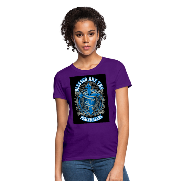 Blessed Are The Peacemakers Women's T-Shirt - purple