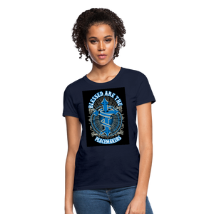 Blessed Are The Peacemakers Women's T-Shirt - navy