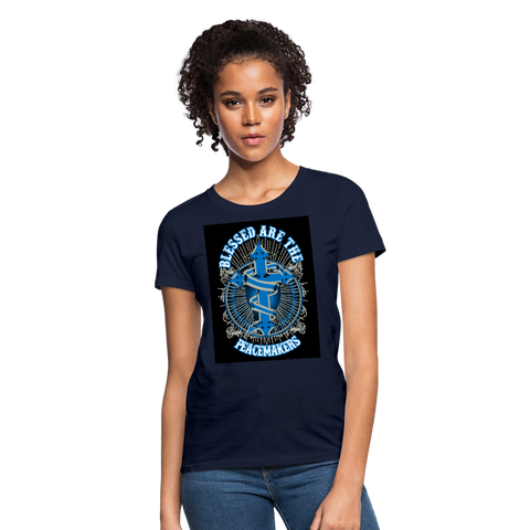 Blessed Are The Peacemakers Women's T-Shirt - navy