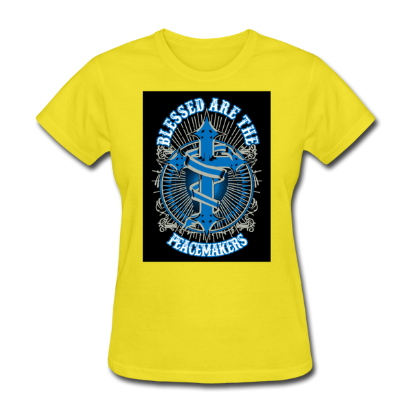 Blessed Are The Peacemakers Women's T-Shirt - yellow