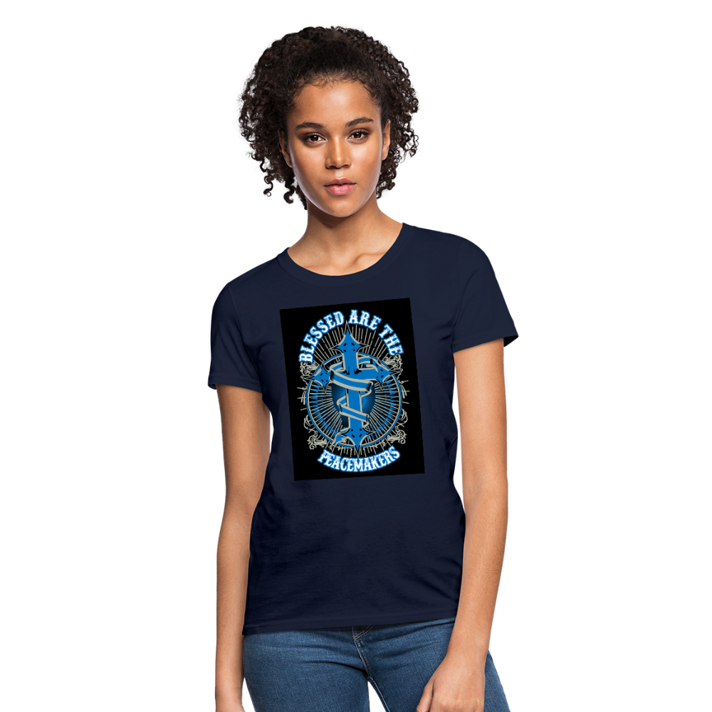 Blessed Are The Peacemakers Women's T-Shirt - navy