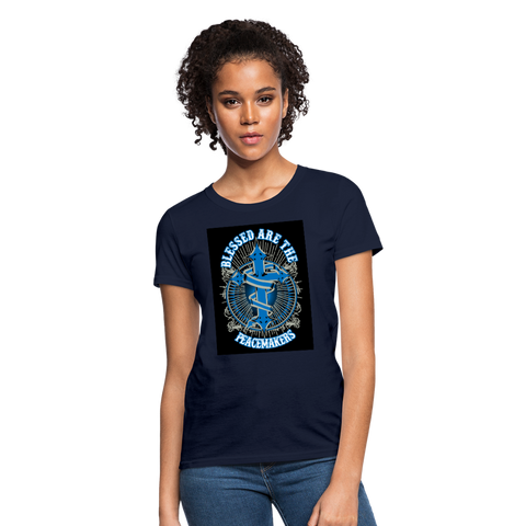 Blessed Are The Peacemakers Women's T-Shirt - navy