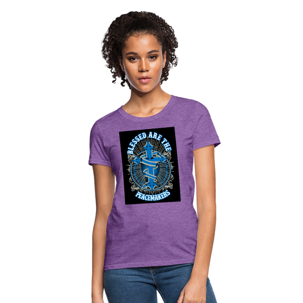 Blessed Are The Peacemakers Women's T-Shirt - purple heather