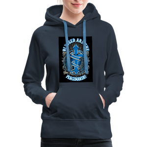 Blessed Are The Peacemakers Women’s Premium Hoodie - navy