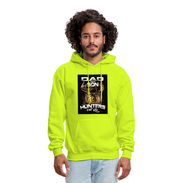 Dad & Son Hunters For Life Men's Hoodie - safety green