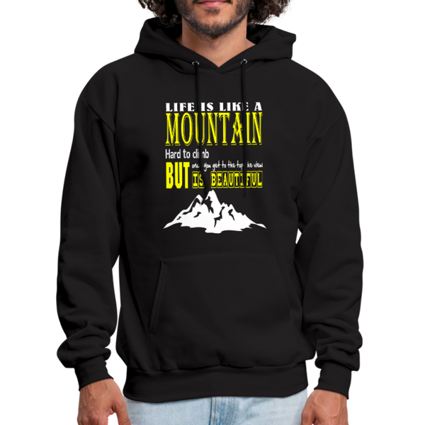 Life Is Like A Mountain Men's Hoodie - black